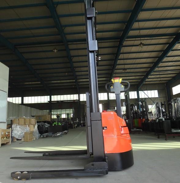 cheap 3000lbs 3meter Electric Pallet Stacker With Straddle Legs And Adjustable Forks